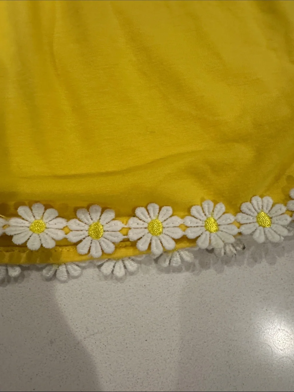 Yellow Daisy Trim Tunic Coverup